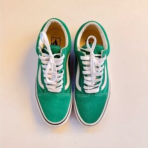 Vans Green and White Old Skool Sneakers